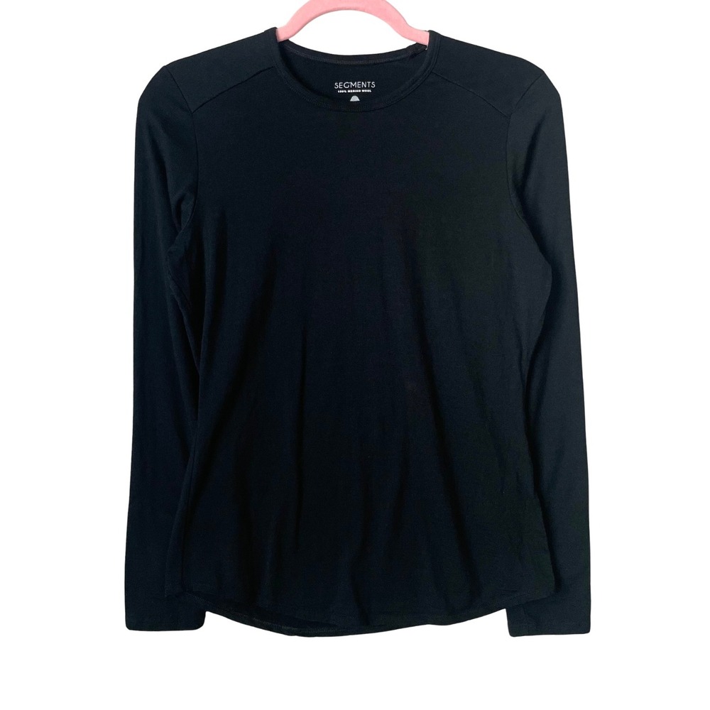 Segments Top Womens Small Black 100% Merino Wool Long Sleeve Base Layer Stretch